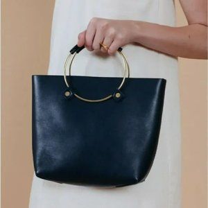 Tribe Alive Laude The Label Black Leather Bag Luxe Brass Handle